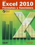 Portada del Libro Excel 2010: Formulas Y Funciones