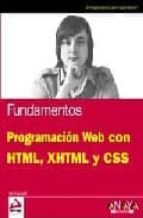 Portada del Libro Fundamentos Programacion Web Con Html, Xhtml Y Css