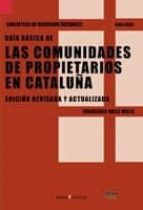 Portada del Libro Las Comunidades De Propietarios En Cataluña