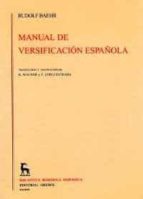Portada del Libro Manual De Versificacion Española