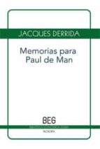 Portada del Libro Memorias Para Paul De Man